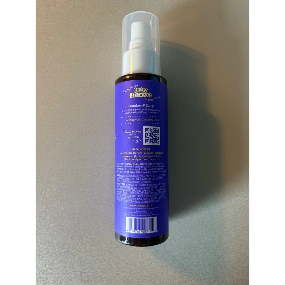 Oilogic Baby Slumber & Sleep Essential Oil Linen Mist Lavender Chamomile 4oz